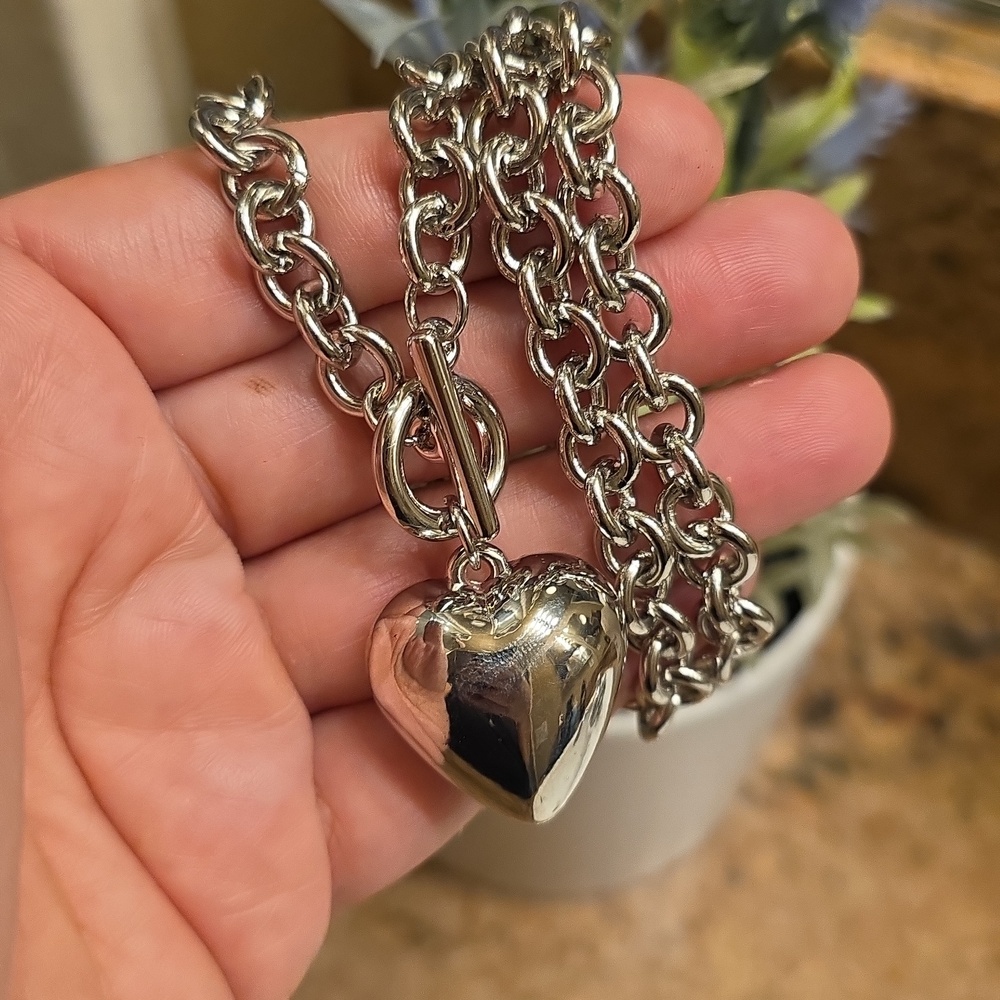 Silver Heart Pendant Necklace